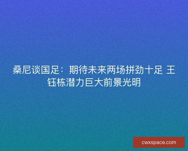 桑尼谈国足：期待未来两场拼劲十足 王钰栋潜力巨大前景光明